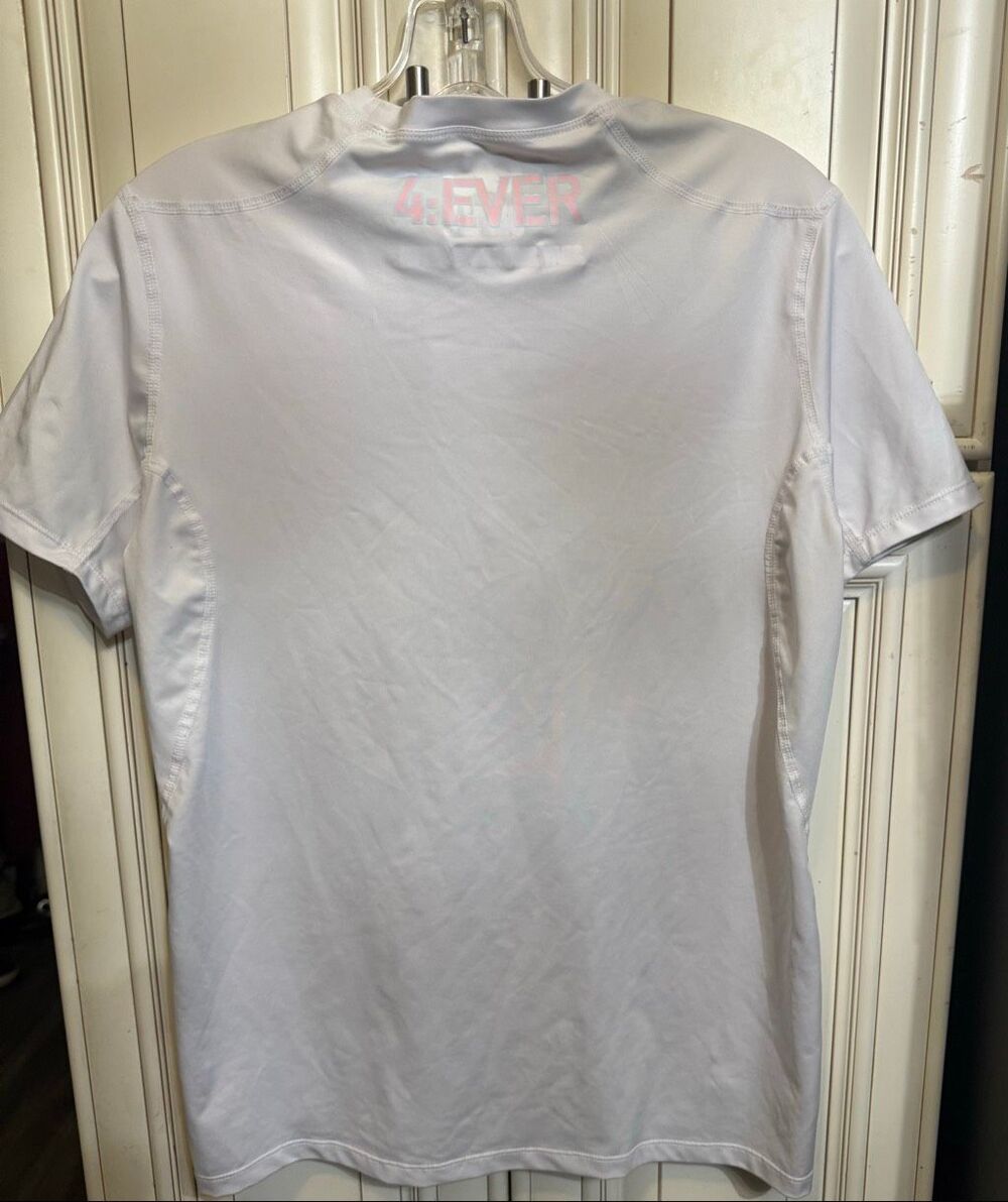Ever Youth 224 Crew Neck Short Sleeve Graphic Compression T-Shirt White Small